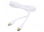 Cable | USB 2.0 | USB C plug,both sides | 1.5m | white | silicone | 60W