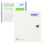 CCTV power supply PNI STC15.2A in metal box, 12V 15A 180W, 9 outputs