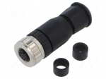 Connector: M12 | 2A | 30V | plug | female | PIN: 8 | IP67 | straight | screw