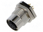 Connector: M12 | socket | PIN: 8 | female | 30V | straight | IP67 | THT | 1.5A
