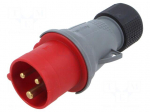 Connector: AC supply 3-phase | plug | male | 16A | 415V | IP&S | IP44
