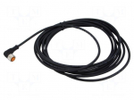 Cable: for sensors/automation | M12 | PIN: 4 | angled | 5m | plug | 30VDC