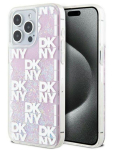 Back panel cover DKNY Apple iPhone 15 Pro Max 6.7 hardcase Liquid Glitter Multilogo Pink