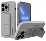 Back panel cover Wozinsky Apple iPhone 13 Kickstand Case silicone case with stand Grey