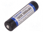 Re-battery: Li-Ion | 18650,MR18650 | 3.7V | 3000mAh | &Oslash;18.8x69mm | 15A