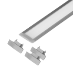 T&ouml;&ouml;riistad ja m&otilde;&otilde;teseadmed // Uued tooted t&ouml;&ouml;riistade, tarvikute kategoorias // Zestaw: profil aluminiowy do taśm LED, 2000 x 24,5 x 6,05 mm, podtynkowy, srebrny, klosz mleczny, 4 zaślepki
