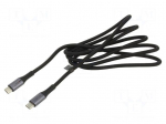 Cable | USB 3.2 Gen 2x2 | USB C plug,both sides | 1.5m | black | 100W