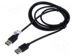 Cable | USB 2.0 | USB A plug,both sides | 5m | black | 480Mbps