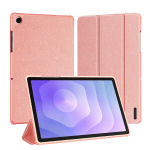 Book case Dux Ducis Galaxy Tab A9 Plus / Tab A11 Plus Domo Series Tri-fold Stand PU Leather Tablet Cover Pink