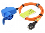 Extension lead | 3G2.5mm2 | 1.5m | rubber | orange | Sockets no: 2 | 16A