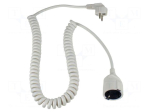 Extension lead | H05VV-F | 3G1.5mm2 | PVC | white | Sockets no: 1 | 16A
