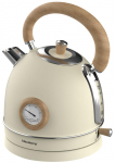 K&ouml;&ouml;gi elektriseadmed ja tehnika // Veekeetjad // Czajnik elektryczny z termometrem, stal nierdzewna, kremowy z drewnem, 1,8l, 1850-2200w, klausberg, kb-7906
