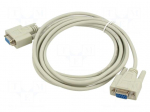 Cable | D-Sub 9pin socket,both sides | Len: 3m | beige | null-modem