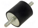 Vibration damper | M8 | &Oslash;: 40mm | rubber | L: 40mm | Thread len: 23mm
