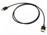 Cable | HDMI plug,mini HDMI plug | Len: 1m | black | 36AWG | Core: Cu