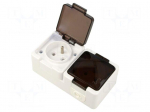 Connector: AC supply | socket | 2P+PE | 250VAC | 16A | white | wall mount