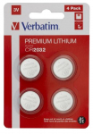 Verbatim 49533 Lithium Batteries CR2032 3V (4 pcs/Pack)