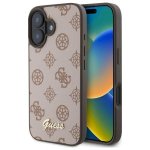 Guess GUHMP16SPGPYSW Hardcase Peony Script MagSafe for iPhone 16 6.1" / brown