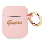 Guess GUA2SSSI AirPods cover Silicone Vintage Script / pink