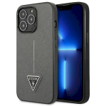 Guess GUHCP13XPSATLG Hardcase Saffiano Triangle Logo for iPhone 13 Pro Max 6,7" / silver