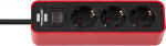 Brennenstuhl Ecolor power strip 3-fold red - / black