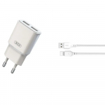XO L92С tīkla lādētājs | 12W | USB-C | USB-C uz USB-C vads komplektā | balts