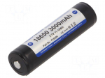 Re-battery: Li-Ion | 18650,MR18650 | 3.7V | 3000mAh | &Oslash;18.7x68.5mm