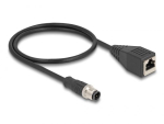 DeLOCK M12 Adapter Cable D-coded 4 pin male to RJ45 female 50 cm