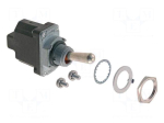 Switch: toggle | Pos: 2 | SPST | ON-OFF | 6A/230VAC | 20A/28VDC | NT