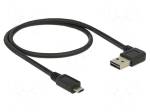 Cable | USB 2.0 | gold-plated | 0.5m | black | 24AWG,28AWG | 480Mbps