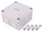 Enclosure: multipurpose | X: 94mm | Y: 94mm | Z: 57mm | TK PC | grey | IP66