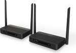 Przedłużacz / Extender HDMI bezprzewodowy z KVM do 100m | UHD 4K@60Hz | Audio | Niskie op&oacute;źnienie 16ms (Zestaw)