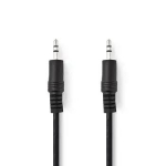 Stereo audio kabelis 3,5 mm Male - 3,5 mm Male 1,5 m melns