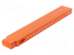 Folding ruler | for electricians | L: 2m | Width: 15mm | Colour: orange
