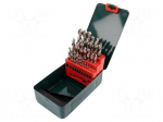 Drill set | Pcs: 25 | Mat: HSS-G | Package: metal case | for metal
