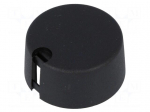 Knob | with pointer | plastic | &Oslash;shaft: 6mm | &Oslash;31x16mm | black | push-in