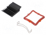Heatsink: extruded | grilled | BGA | black | L: 30mm | W: 30mm | H: 9.5mm