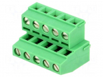 PCB terminal block | angled 90&deg; | 5.08mm | ways: 10 | on PCBs | tinned