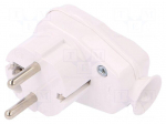 Connector: AC supply | male | plug | 2P+PE | 250VAC | 16A | white | PIN: 3