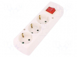 Connector: AC supply | female | splitter | 2P+PE | 250VAC | 16A | white