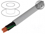 Wire | JZ-500 | 9G1mm2 | unshielded | 300/500V | PVC | Cu | stranded | grey