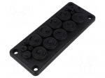 Multigate grommet | black | Holes no: 17 | -40&divide;90&deg;C | UL94V-0 | IP55