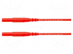 Test lead | 16A | 4mm banana plug-4mm banana plug | Len: 0.5m | red