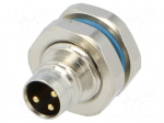 Connector: M8 | male | PIN: 3 | for panel mounting,screwed | socket