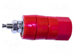 Laboratory clamp | red | Contacts: brass | Mounting: screw,on panel