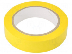 Tape: electrical insulating | W: 25mm | L: 66m | Thk: 60um | yellow | 80%