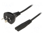 Cable | H03VVH2-F | 2x0.75mm2 | AS/NZS 3112 (I) plug,IEC C7 female