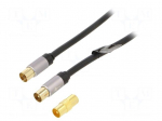 Cable | 5m | coaxial 9.5mm socket,coaxial 9.5mm plug | PVC | black