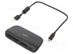 Card reader: memory | USB 3.0 | black | 2.496Gbps | Kit: reader