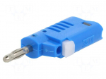 Laboratory connector: 4mm banana | plug | 36A | 30VAC | 60VDC | blue